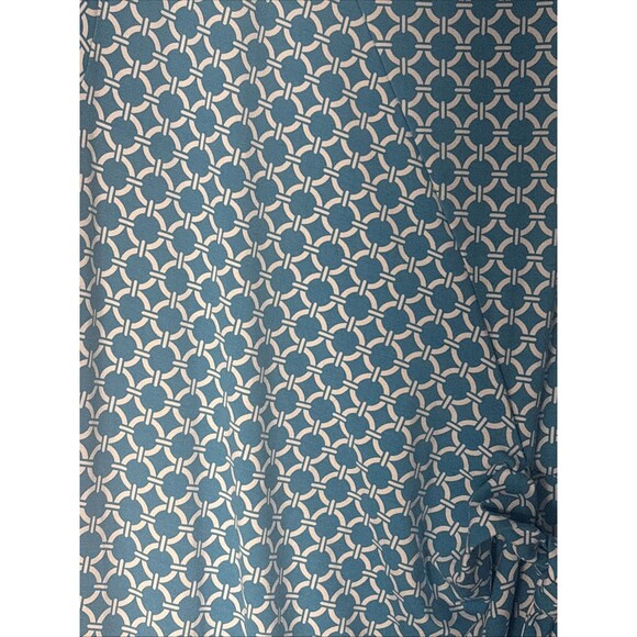 Talbots Petite XLDress Sheath Self Tie Cap Sleeve Stretch Blue Geometric Print - Picture 3 of 14